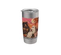 Waiting for Halloween Mentally I am Here Fall Ghost Autumn Stainless Steel Insulated Tumbler