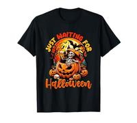 Waiting for Halloween Skeleton Drinking Bourbon Drinker T-Shirt