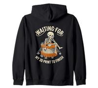 Waiting For My 3D Print To Finish Funny Maker Design Zip Hoodie