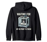 Waiting For My 3D Print To Finish Funny Maker Design Zip Hoodie