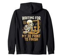 Waiting For My 3D Print To Finish Funny Maker Design Zip Hoodie