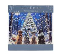 Waiting for Santa Christmas Advent Calendar | Traditional Picture Advent Calendar | Festive Dog Scene for Christmas - 23cm