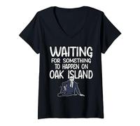 Waiting For Something Oak Island curse of oak and money pit V-Neck T-Shirt