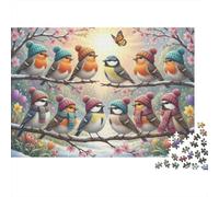 Waiting For Spring 1000 Piece Jigsaw Puzzle,Gift Idea,Adults & Kids 14+,Whimsical Challenge Little Bird,Premium Cardboard,Educational Toy,Home Wall Decor,Stress Relief 38x26cm