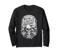 Waiting for The Big Beautiful Obituary Skull Design Long Sleeve T-Shirt