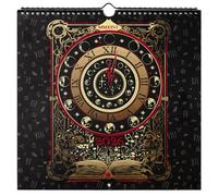 Waiting for the Night 2026 Spiral Wall Calendar, Dated January-December 2026, 12 Unique Monthly Spreads, Gothic Tarot Card-Inspired Artwork, Writeable 300 gsm Paper Pages, 12'' x 12''