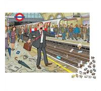 Waiting for The Tube in Rush Hour Wooden Jigsaw Puzzle Waterproof 1000 Piece Puzzles for Adults Gifts Impossible Home Decoration