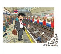 Waiting for The Tube in Rush Hour Wooden Jigsaw Puzzle Waterproof 1000 Piece Puzzles for Adults Gifts Impossible Challenging Games