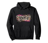 Waiting Mode Activated Funny Retro 90s Grunge Floral Art Pullover Hoodie