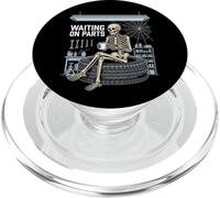 Waiting On Parts - Funny Mechanic Skeleton Car Garage Humor PopSockets PopGrip for MagSafe