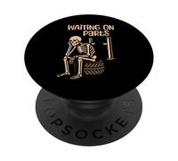 Waiting On Parts Funny Skeleton Auto Mechanic Technician PopSockets Adhesive PopGrip