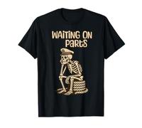 Waiting On Parts Funny Skeleton Boat Owner & Mechanic Humor T-Shirt