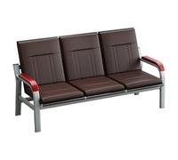 Waiting Room Bench, 3-Seat PU Leather Seating with Armrests, Comfortable Chairs for Office Guest Recept, Ideal for Hospitals and Airport Lobbies