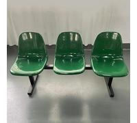 Waiting Room Bench - 3 Seat Reception Chair for Office, Airport, Hospital, Bank, Salon, Barbershop, One Piece Plastic Seat