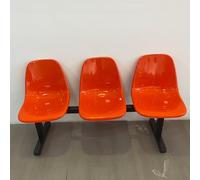 Waiting Room Bench - 3 Seat Reception Chair for Office, Airport, Hospital, Bank, Salon, Barbershop, One Piece Plastic Seat