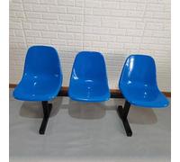 Waiting Room Bench - 3 Seat Reception Chair for Office, Airport, Hospital, Bank, Salon, Barbershop, One Piece Plastic Seat
