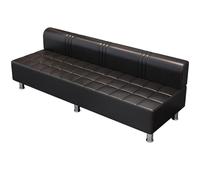 Waiting Room Bench, PU Leather Upholstered Guest Chair, Modern Reception Seating for Clinic, Airport, Barber, Salon