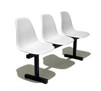 Waiting Room Bench Set - 2 and 3 Seater Restaurant Seats & Reception Chairs for Coffee Shops, Schools, Retail Stores & Rest Areas (White 150 * 48 * 78cm/59 * 19 * 31in)