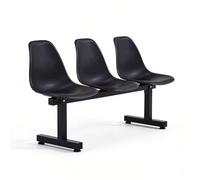 Waiting Room Bench Set - 2 and 3 Seater Restaurant Seats & Reception Chairs for Coffee Shops, Schools, Retail Stores & Rest Areas (Black 150 * 48 * 78cm/59 * 19 * 31in)