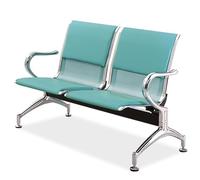Waiting Room Bench Set Office Chairs with Backrests & Armrests Comfortable Leather Cushions on Steel Frame Perfect for Lounges Airports Hospitals & Clinics