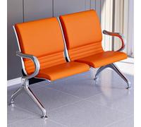 Waiting Room Bench Set, PU Leather Waiting Room Chairs, Office Guest Reception Chairs with Arms and Backrests, Airport Steel Reception Bench Seating (2 Seat)