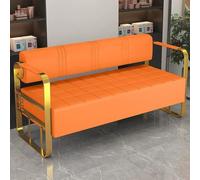 Waiting Room Bench with Back, PU Leather Office Guest Chair with Armrest, Reception Furniture for Salon, Barbershop, Airport, Conference