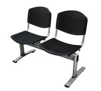 Waiting Room Bench with Backrest - 2 Seat Reception Chairs Set of 3 for Clinics, Airports, Hospitals, Salons, and Banks