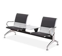 Waiting Room Bench with Table - 2-Seat Reception Chairs with Armrests and Back for Clinics, Hospitals, Airports, Salons, and Banks