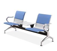 Waiting Room Bench with Table - 2-Seat Reception Chairs with Armrests and Back for Clinics, Hospitals, Airports, Salons, and Banks
