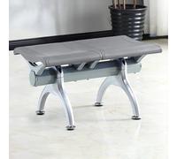 Waiting Room Chairs,2 Seat Airport Reception Bench Chairs - PU Leather, Steel Frame, No Arms - Comfortable Gray Upholstered Waiting Room Seats for Office, Bank, Hospital Furniture