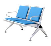 Waiting Room Chairs,2-Seat Blue PU Leather Waiting Room Bench Set, Durable Office Guest Reception Chairs, Stylish Seating for Airport, Bank, Hospital, Salon - Modern Furniture Solution