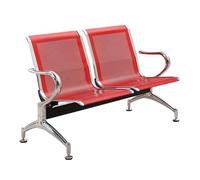 Waiting Room Chairs,2 Seat Reception Bench, Office Guest Chairs with Backrests & Arms, Comfortable Waiting Room Seating for Bank, Hospital, School, Airport - Stylish Red