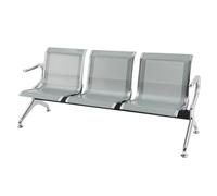 Waiting Room Chairs, 3 Seat Reception Chairs with Arms, Metal Office Guest Chairs, Reception Bench Seating for Airport Bank Hospital Business