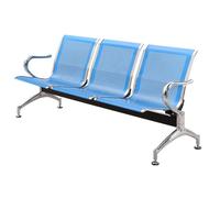 Waiting Room Chairs,Blue 3-Seat Waiting Room Chairs with Armrests - Durable Reception Seating for Office, Hospital, Airport, Bank & Lobby, Supports Up to 1100Lbs
