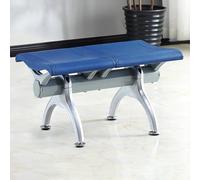 Waiting Room Chairs,Blue PU Leather 2-Seat Reception Bench - Steel Frame Waiting Room Chairs for Office, Airport, Bank & Hospital - Durable, Comfortable, No Arms Design for Enhanced Support