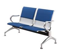 Waiting Room Chairs,Blue PU Leather 2-Seat Reception Chair with Arms - Comfortable Office & Waiting Room Seating for Airport, Bank, Hospital - Stylish Guest Bench Furniture, Modern Design