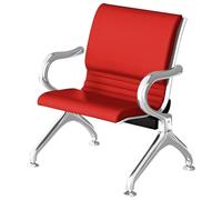 Waiting Room Chairs,Comfortable Green PU Leather Waiting Room Chairs - Ergonomic Guest Reception Bench with Backrests & Armrests for Airport, Lobby & Office Seati,Red