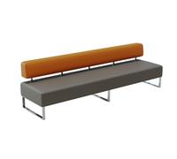 Waiting Room Chairs Faux Leather Upholstered Reception Seating, Office Reception Chairs Durable Metal Frame for Lobby Clinic Airport Hospital Barber Salon Bank Gray W-70 (Orange+gray W70)
