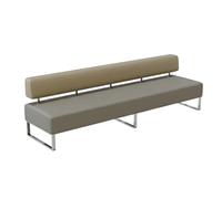 Waiting Room Chairs Faux Leather Upholstered Reception Seating, Office Reception Chairs Durable Metal Frame for Lobby Clinic Airport Hospital Barber Salon Bank Gray W-70 (Khaki W47)
