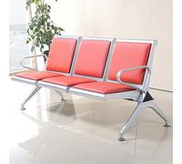 Waiting Room Chairs,Stylish Red PU Leather 3-Seater Waiting Room Bench - Comfortable Office Reception Chairs with Armrests for Airport, Bank, Hospital, Salon - reliable Guest Seating Furnitu