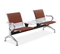Waiting Room Chairs with Coffee Table, 2-Seat office bench seating, PU Leather Guest Chairs with Arms, Ergonomics Guest Reception bench for Office Gym Airport