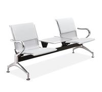 Waiting Room Chairs with Coffee Table, 2-Seat office bench seating, PU Leather Guest Chairs with Arms, Ergonomics Guest Reception bench for Office Gym Airport