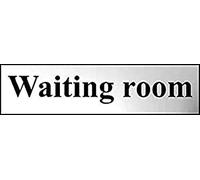 Waiting Room Sign - Self-Adhesive PVC - Chrome Effect - 200mm x 50mm