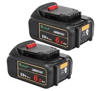 Waitley 2 Pack Replacement 20V 6.0A Battery Compatible with Dewalt DCB200 Power Tools