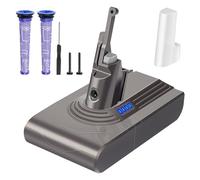 Waitley 6000 mAh Replacement Battery for Dyson V8 Battery for Dyson SV10 V8 Absolute Animal Motorhead Fluffy Slim Fluffy Total Clean Extra Handheld Vacuum Cleaner with 2 Filters