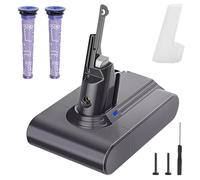 Waitley 6000mAh Replacement Battery for Dyson V7 SV11, Compatible with V7 Animal/Fluffy/Trigger/Motorhead/Total Clean Vacuum Cleaner, with 2 Pack Filters