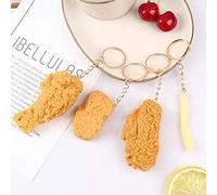 WAITLOVER 1Pcs Fried Chicken Leg Food Pendant Key Ring For Friend Gift Fashion Creative Keychain Bag Car Chicken Simulation Box