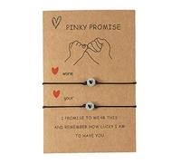 WAITLOVER 2Pcs/Set Lucky Bead Heart Couple Bracelets Teen Girls Friendship BFF in The fo Glow Bracelet Promise Pinky Dark