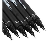 WAITLOVER 6 Pcs/Set Black Sketching Pens Different Sizes Pentip Drawing Sketching Comic Pens Illustration Fineliners