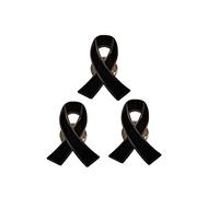 WAITLOVER Black Ribbon Pin Badge Brooch Funerals Memorial Pin Black Mourning Brooch Pin Badge Brooch Ribbon Badge Enamel N0J6 Funeral